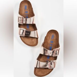 Birkenstock Arizona Soft Sandals metallic copper 39
